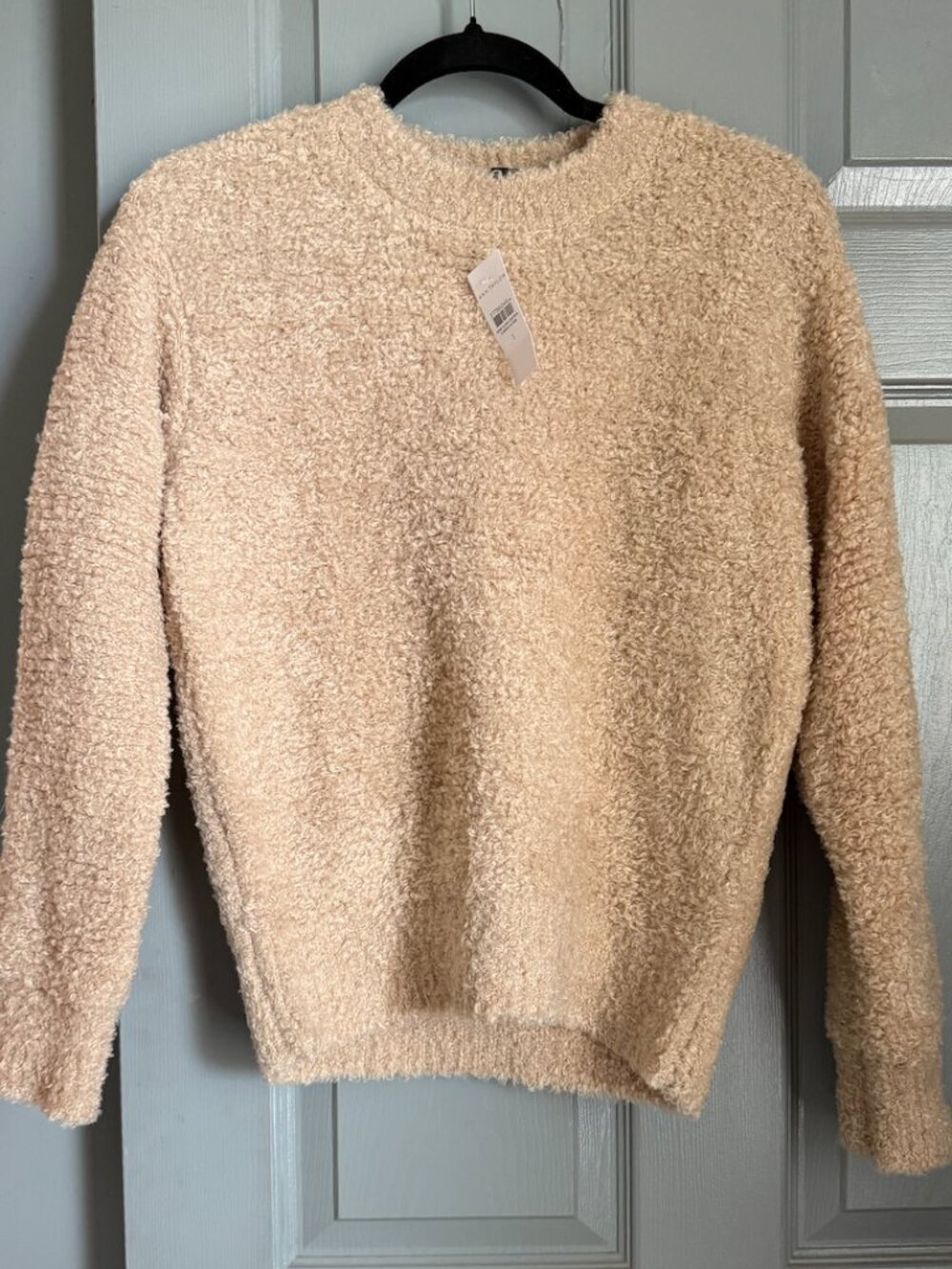 Ann Taylor Eyelash Knit Sweater Women's Small Cream Bouclé Pullover NWT